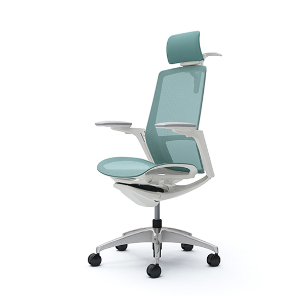 オカムラ フィノラチェア エクストラハイバック 座メッシュ ホワイトパネル ポリッシュ脚 アジャストアーム C78BCW-F1E/C78BCW-F1F