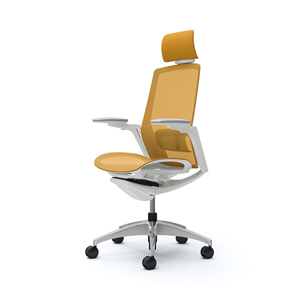 オカムラ フィノラチェア エクストラハイバック 座メッシュ ホワイトパネル ポリッシュ脚 アジャストアーム C78ACZ-F1E/C78ACZ-F1F