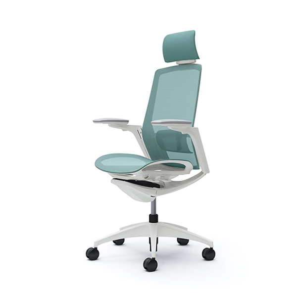 オカムラ フィノラチェア エクストラハイバック 座メッシュ ホワイトパネル ホワイト脚 アジャストアーム C78AWZ-F1E/C78AWZ-F1F