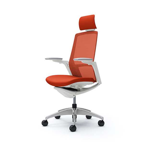 オカムラ フィノラチェア エクストラハイバック 座クッション メッキパネル ポリッシュ脚 アジャストアーム C78CBW-F1G/C78CBW-F1H