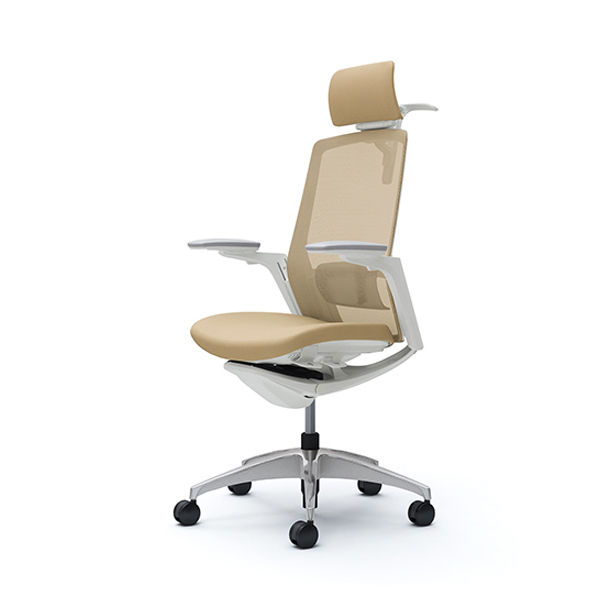 オカムラ フィノラチェア エクストラハイバック 座クッション ホワイトパネル ポリッシュ脚 アジャストアーム C78DCZ-F1G/C78DCZ-F1H