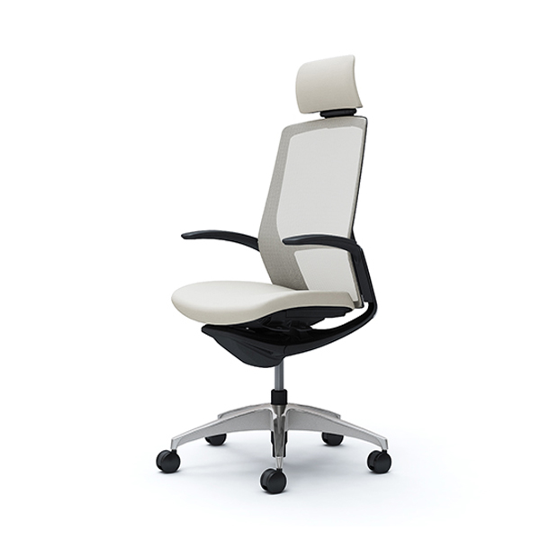 オカムラ フィノラチェア エクストラハイバック 座クッション ブラックパネル ポリッシュ脚 デザインアーム C74CAR-F1G/C74CAR-F1H