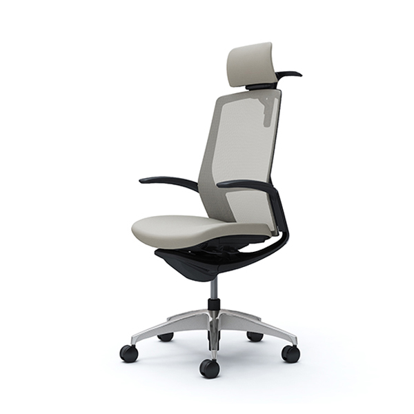 オカムラ フィノラチェア エクストラハイバック 座クッション ブラックパネル ポリッシュ脚 デザインアーム C74DAR-F1G/C74DAR-F1H