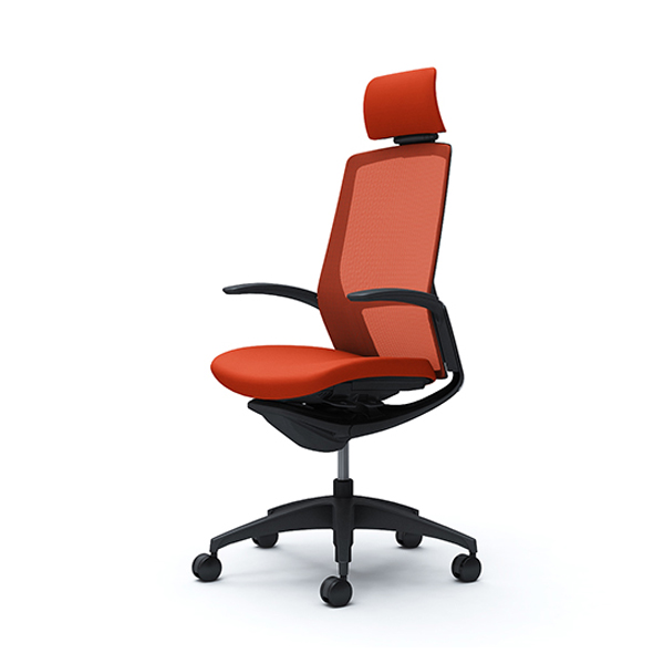 オカムラ フィノラチェア エクストラハイバック 座クッション ブラックパネル ブラック脚 デザインアーム C74CMR-F1G/C74CMR-F1H