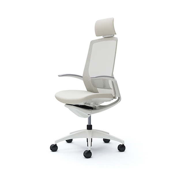 オカムラ フィノラチェア エクストラハイバック 座クッション ホワイトパネル ホワイト脚 デザインアーム C74CWZ-F1G/C74CWZ-F1H