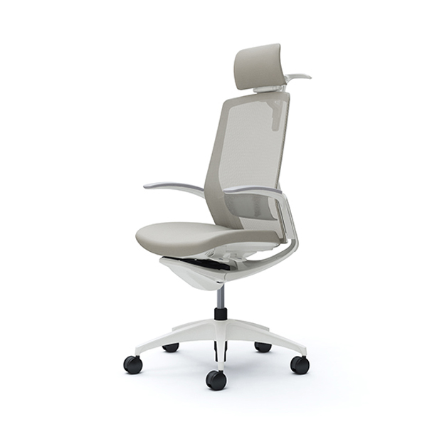 オカムラ フィノラチェア エクストラハイバック 座クッション ホワイトパネル ホワイト脚 デザインアーム C74DWZ-F1G/C74DWZ-F1H