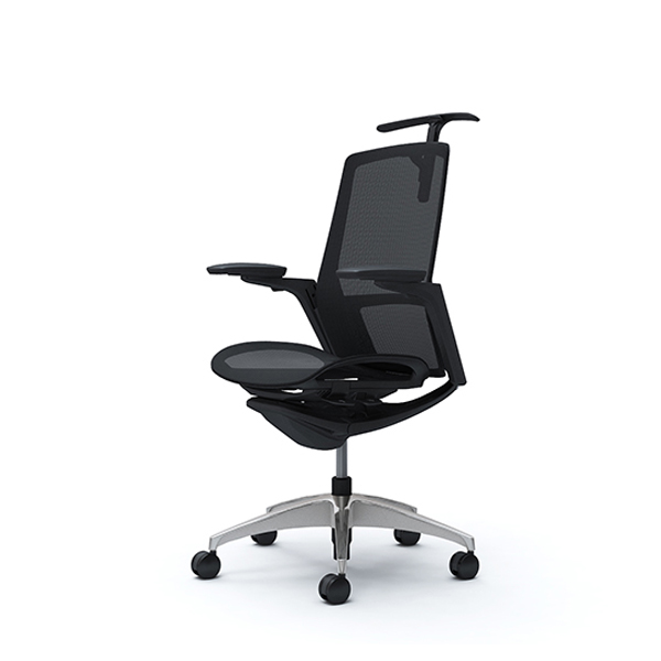 オカムラ フィノラチェア ハイバック 座メッシュ ブラックパネル ポリッシュ脚 アジャストアーム C786AR-F1E/C786AR-F1F