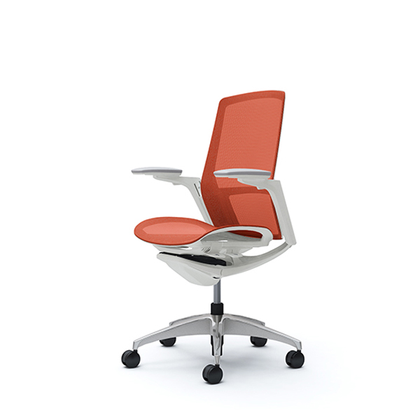 オカムラ フィノラチェア ハイバック 座メッシュ ホワイトパネル ポリッシュ脚 アジャストアーム C785CW-F1E/C785CW-F1F