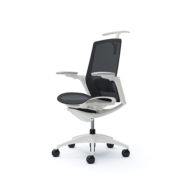 オカムラ フィノラチェア ハイバック 座メッシュ ホワイトパネル ホワイト脚 アジャストアーム C786WZ-F1E/C786WZ-F1F