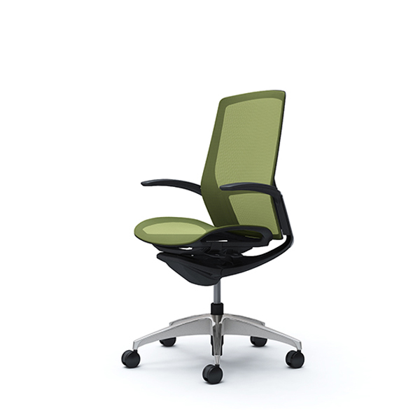 オカムラ フィノラチェア ハイバック 座メッシュ メッキパネル ポリッシュ脚 デザインアーム C745BR-F1E/C745BR-F1F