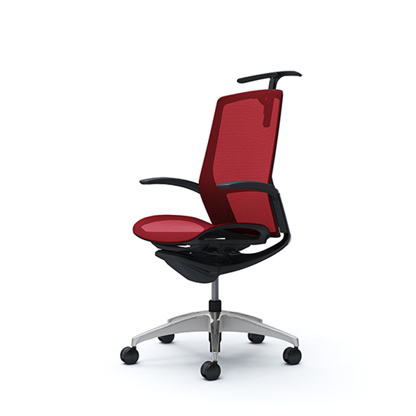 オカムラ フィノラチェア ハイバック 座メッシュ メッキパネル ポリッシュ脚 デザインアーム C746BR-F1E/C746BR-F1F