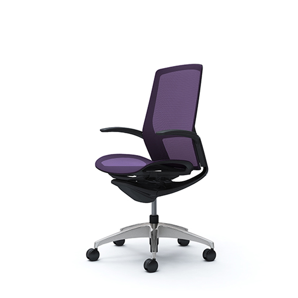 オカムラ フィノラチェア ハイバック 座メッシュ ブラックパネル ポリッシュ脚 デザインアーム C745AR-F1E/C745AR-F1F