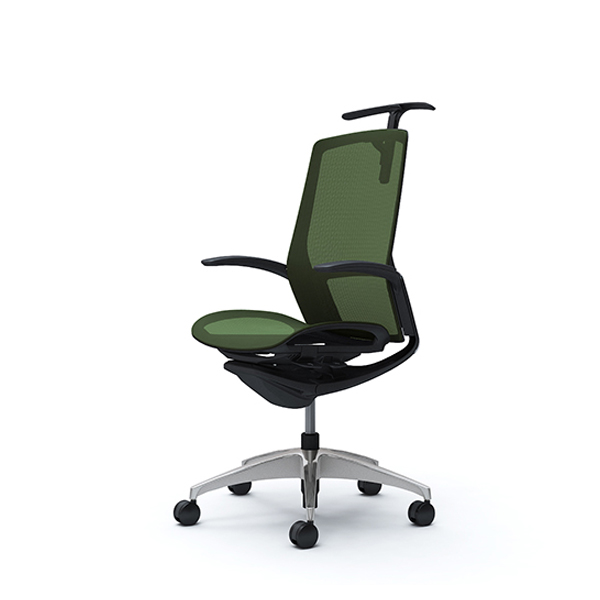 オカムラ フィノラチェア ハイバック 座メッシュ ブラックパネル ポリッシュ脚 デザインアーム C746AR-F1E/C746AR-F1F