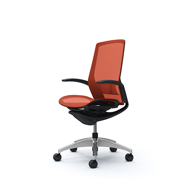 オカムラ フィノラチェア ハイバック 座メッシュ ブラックパネル ポリッシュ脚 デザインアーム C745AS-F1E/C745AS-F1F