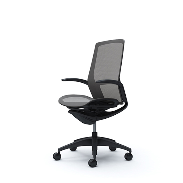 オカムラ フィノラチェア ハイバック 座メッシュ ブラックパネル ブラック脚 デザインアーム C745MR-F1E/C745MR-F1F