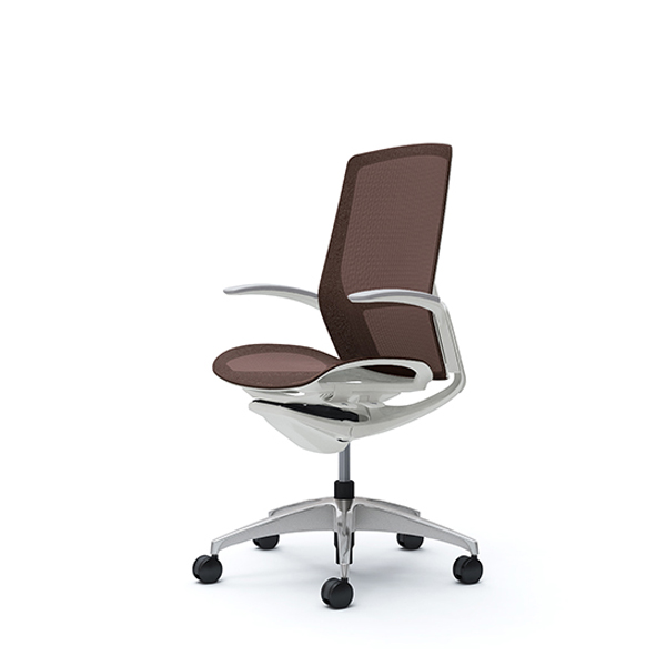 オカムラ フィノラチェア ハイバック 座メッシュ ホワイトパネル ポリッシュ脚 デザインアーム C745CW-F1E/C745CW-F1F