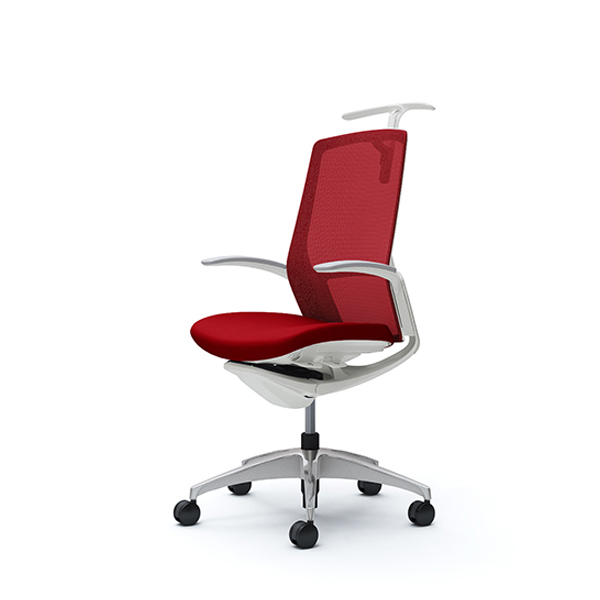 オカムラ フィノラチェア ハイバック 座クッション ホワイトパネル ポリッシュ脚 デザインアーム C748CW-F1G/C748CW-F1H