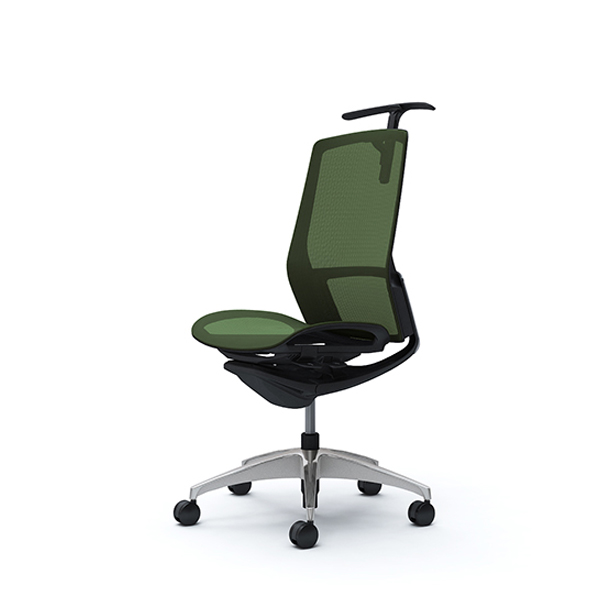 オカムラ フィノラチェア ハイバック 座メッシュ メッキパネル ポリッシュ脚 肘なし C736BR-F1E/C736BR-F1F