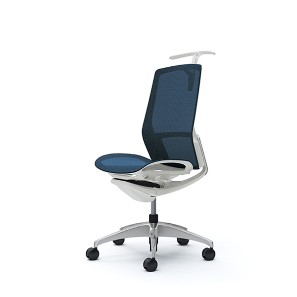 オカムラ フィノラチェア ハイバック 座メッシュ メッキパネル ポリッシュ脚 肘なし C736BW-F1E/C736BW-F1F