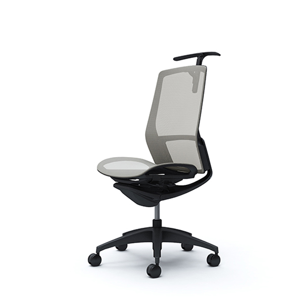 オカムラ フィノラチェア ハイバック 座メッシュ ブラックパネル ブラック脚 肘なし C736MR-F1E/C736MR-F1F