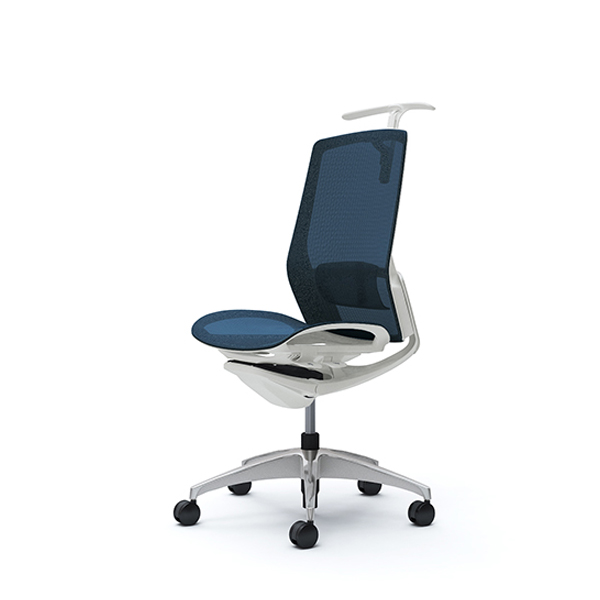 オカムラ フィノラチェア ハイバック 座メッシュ ホワイトパネル ポリッシュ脚 肘なし C736CZ-F1E/C736CZ-F1F