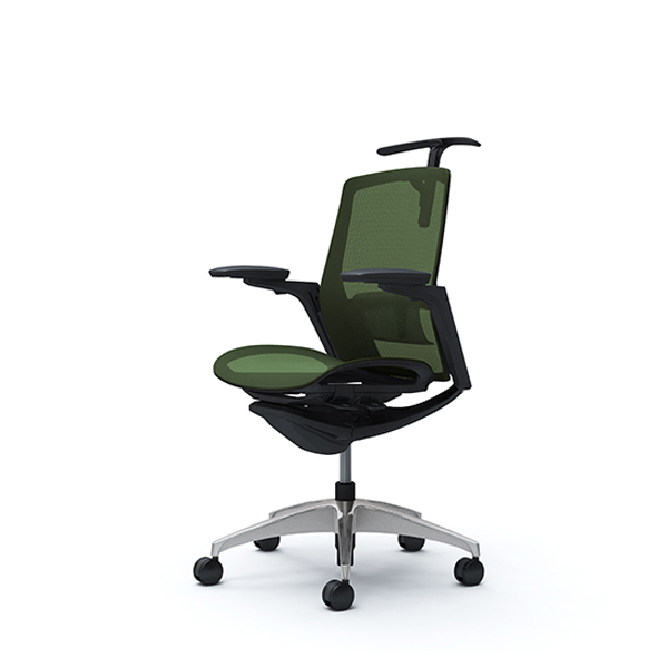 オカムラ フィノラチェア ミドルバック 座メッシュ メッキパネル ポリッシュ脚 アジャストアーム C782BS-F1E/C782BS-F1F