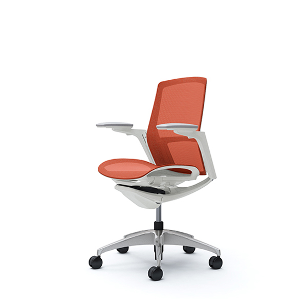 オカムラ フィノラチェア ミドルバック 座メッシュ メッキパネル ポリッシュ脚 アジャストアーム C781BW-F1E/C781BW-F1F