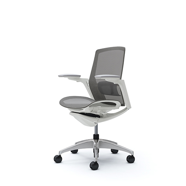 オカムラ フィノラチェア ミドルバック 座メッシュ メッキパネル ポリッシュ脚 アジャストアーム C781BZ-F1E/C781BZ-F1F