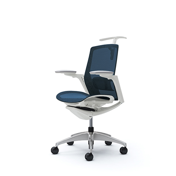 オカムラ フィノラチェア ミドルバック 座メッシュ メッキパネル ポリッシュ脚 アジャストアーム C782BZ-F1E/C782BZ-F1F