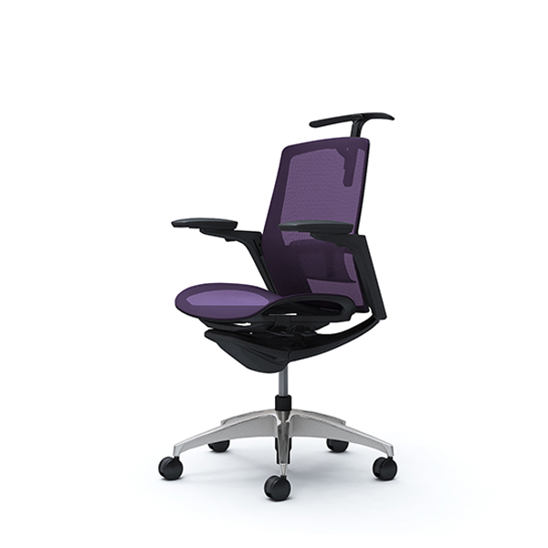 オカムラ フィノラチェア ミドルバック 座メッシュ ブラックパネル ポリッシュ脚 アジャストアーム C782AS-F1E/C782AS-F1F