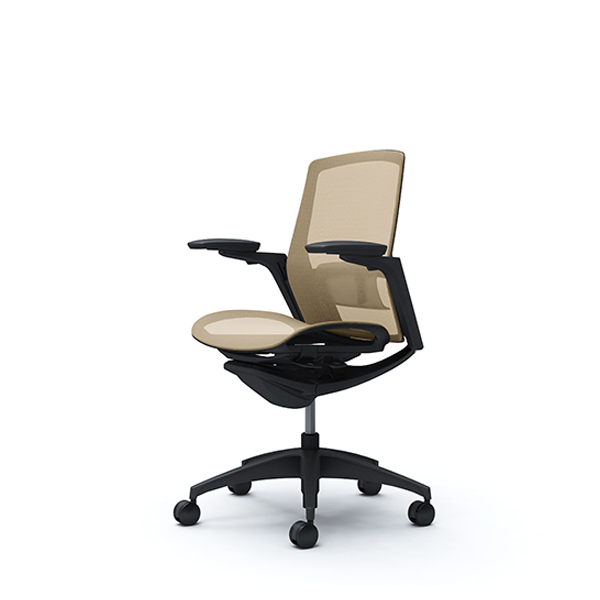 オカムラ フィノラチェア ミドルバック 座メッシュ ブラックパネル ブラック脚 アジャストアーム C781MS-F1E/C781MS-F1F