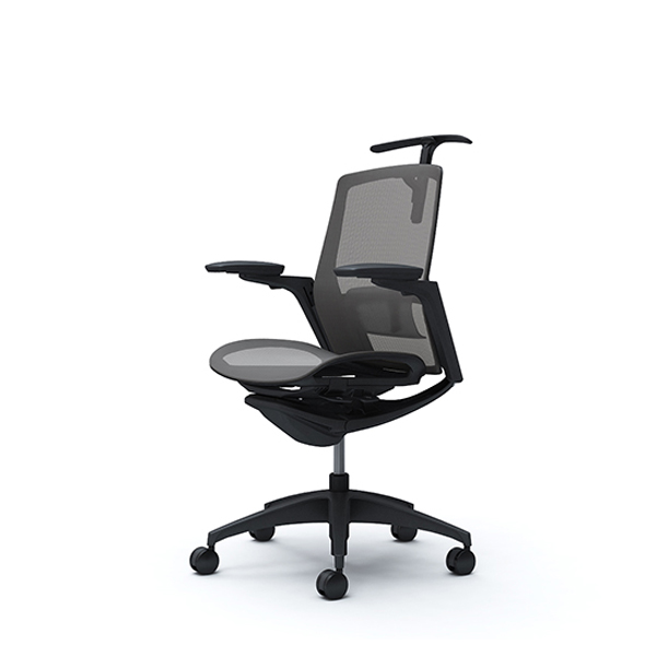 オカムラ フィノラチェア ミドルバック 座メッシュ ブラックパネル ブラック脚 アジャストアーム C782MS-F1E/C782MS-F1F