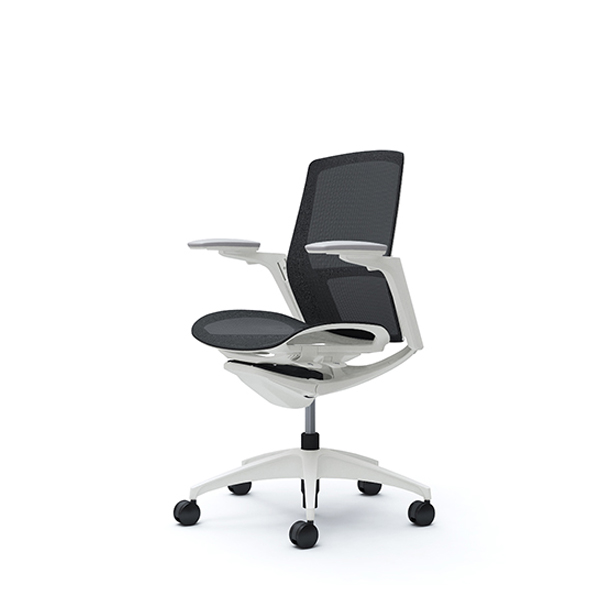 オカムラ フィノラチェア ミドルバック 座メッシュ ホワイトパネル ホワイト脚 アジャストアーム C781WW-F1E/C781WW-F1F