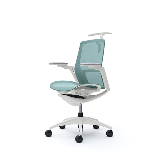 オカムラ フィノラチェア ミドルバック 座メッシュ ホワイトパネル ホワイト脚 アジャストアーム C782WW-F1E/C782WW-F1F