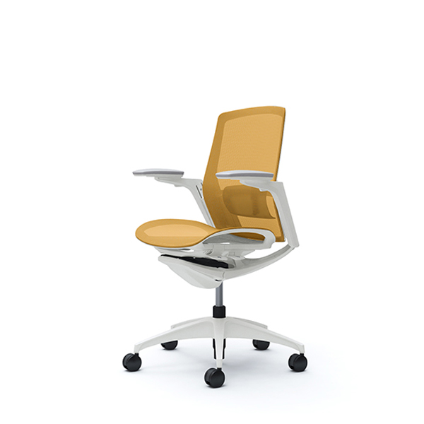 オカムラ フィノラチェア ミドルバック 座メッシュ ホワイトパネル ホワイト脚 アジャストアーム C781WZ-F1E/C781WZ-F1F