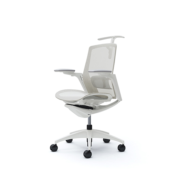 オカムラ フィノラチェア ミドルバック 座メッシュ ホワイトパネル ホワイト脚 アジャストアーム C782WZ-F1E/C782WZ-F1F