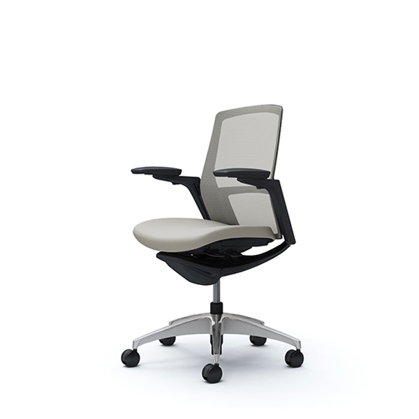 オカムラ フィノラチェア ミドルバック 座クッション メッキパネル ポリッシュ脚 アジャストアーム C783BR-F1G/C783BR-F1H