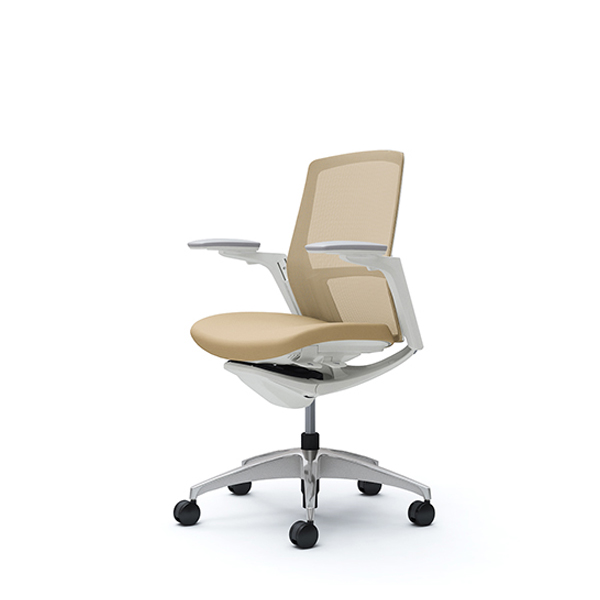 オカムラ フィノラチェア ミドルバック 座クッション メッキパネル ポリッシュ脚 アジャストアーム C783BW-F1G/C783BW-F1H