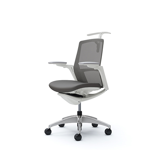 オカムラ フィノラチェア ミドルバック 座クッション メッキパネル ポリッシュ脚 アジャストアーム C784BW-F1G/C784BW-F1H