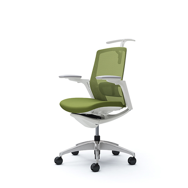 オカムラ フィノラチェア ミドルバック 座クッション メッキパネル ポリッシュ脚 アジャストアーム C784BZ-F1G/C784BZ-F1H