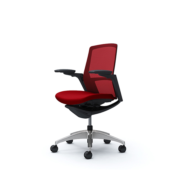 オカムラ フィノラチェア ミドルバック 座クッション ブラックパネル ポリッシュ脚 アジャストアーム C783AR-F1G/C783AR-F1H