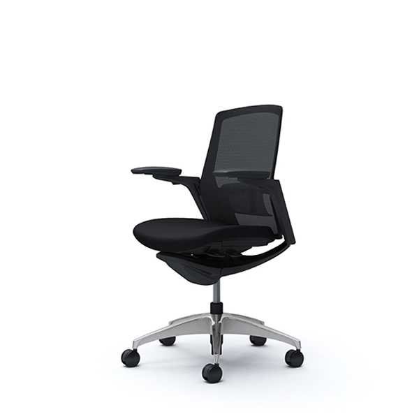 オカムラ フィノラチェア ミドルバック 座クッション ブラックパネル ポリッシュ脚 アジャストアーム C783AS-F1G/C783AS-F1H