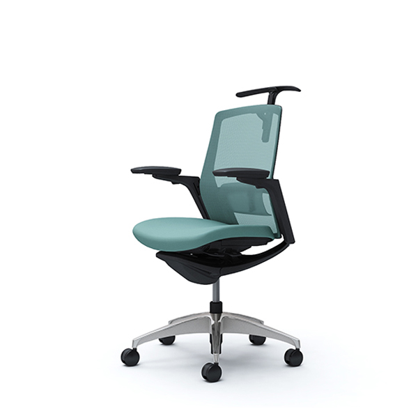 オカムラ フィノラチェア ミドルバック 座クッション ブラックパネル ポリッシュ脚 アジャストアーム C784AS-F1G/C784AS-F1H