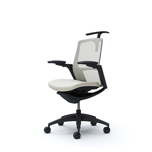 オカムラ フィノラチェア ミドルバック 座クッション ブラックパネル ブラック脚 アジャストアーム C784MR-F1G/C784MR-F1H