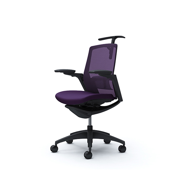 オカムラ フィノラチェア ミドルバック 座クッション ブラックパネル ブラック脚 アジャストアーム C784MS-F1G/C784MS-F1H