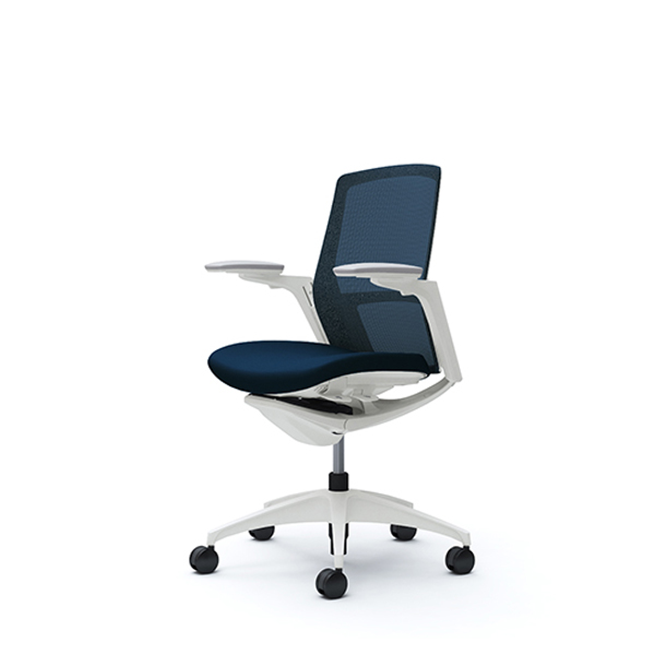 オカムラ フィノラチェア ミドルバック 座クッション ホワイトパネル ホワイト脚 アジャストアーム C783WW-F1G/C783WW-F1H