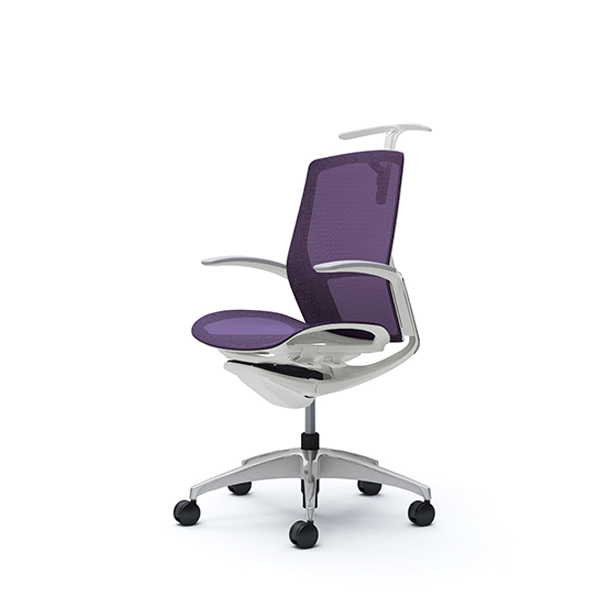 オカムラ フィノラチェア ミドルバック 座メッシュ メッキパネル ポリッシュ脚 デザインアーム C742BW-F1E/C742BW-F1F