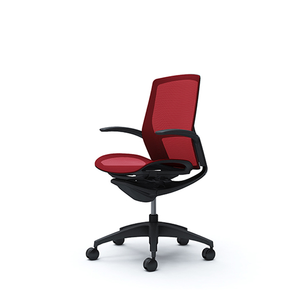 オカムラ フィノラチェア ミドルバック 座メッシュ ブラックパネル ブラック脚 デザインアーム C741MR-F1E/C741MR-F1F