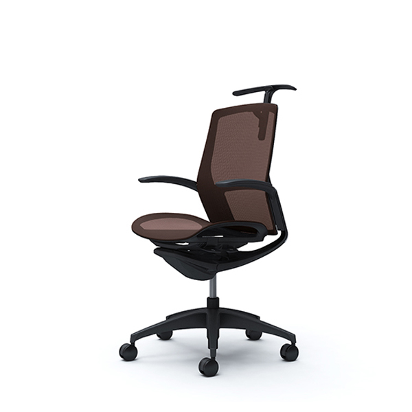 オカムラ フィノラチェア ミドルバック 座メッシュ ブラックパネル ブラック脚 デザインアーム C742MR-F1E/C742MR-F1F