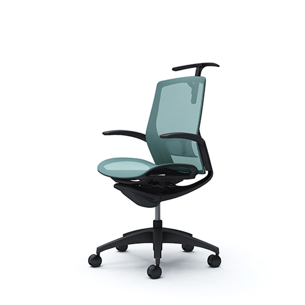 オカムラ フィノラチェア ミドルバック 座メッシュ ブラックパネル ブラック脚 デザインアーム C742MS-F1E/C742MS-F1F